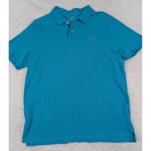 Vineyard Vines Polo Whale Shirt Men's M Blue Short Sleeve Logo Classic Fit